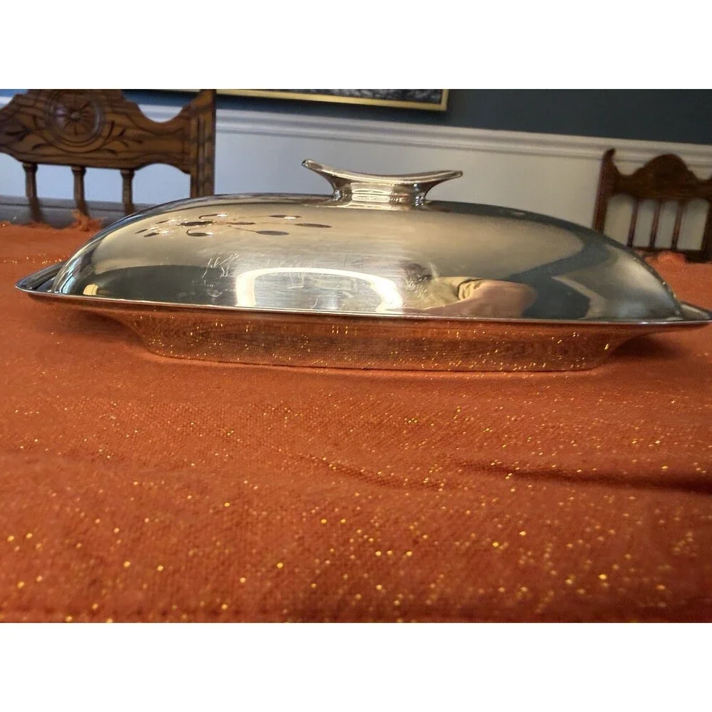 Vintage 1950s Gorham Silver Plated Butter Dish & Lid YC775
